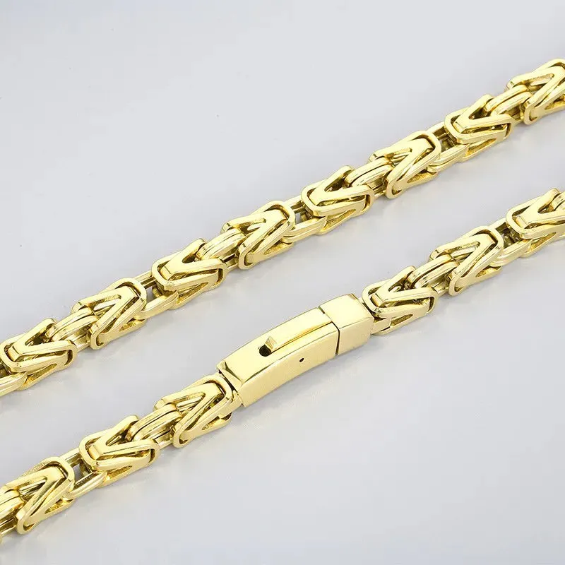 FZ 65cm Stainless Steel Multiple Color Byzantine Chain Necklace