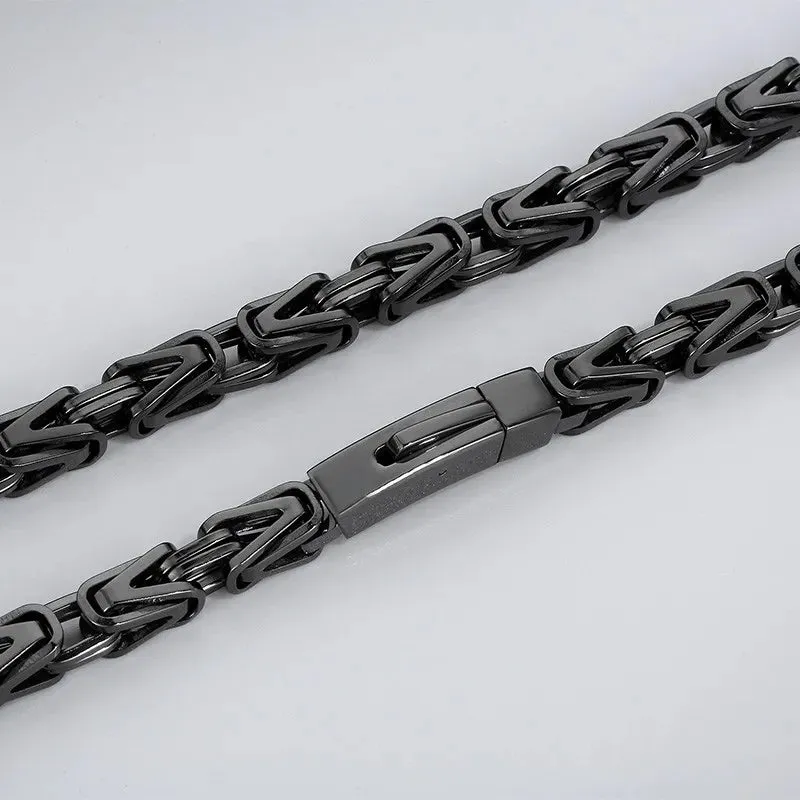FZ 65cm Stainless Steel Multiple Color Byzantine Chain Necklace