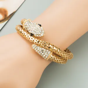 Glamorous Serpent: Rhinestone-Embellished Snake Bracelet