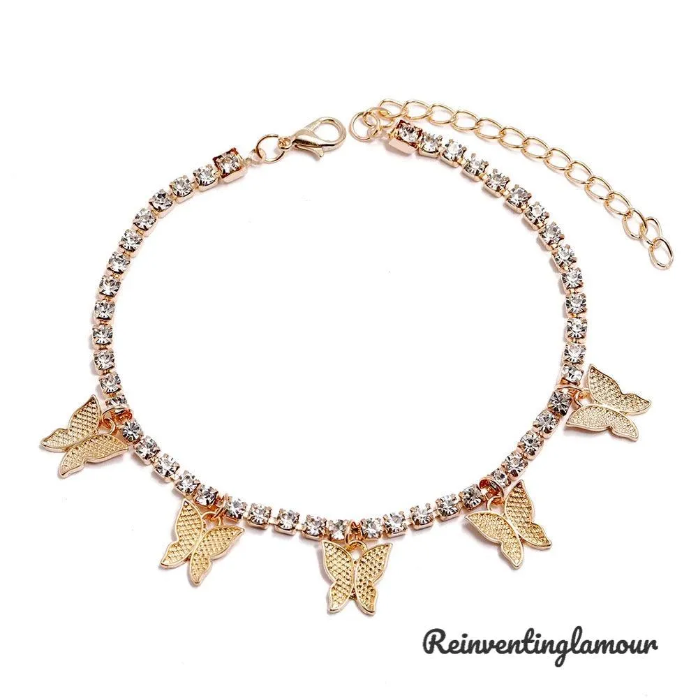 Gold Butterfly Anklet 7