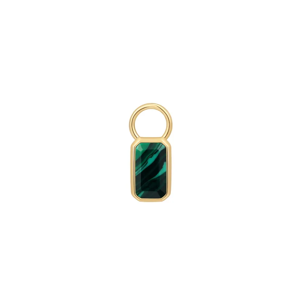 Gold Plated Synthetic Malachite Earring Charm by Ania Haie