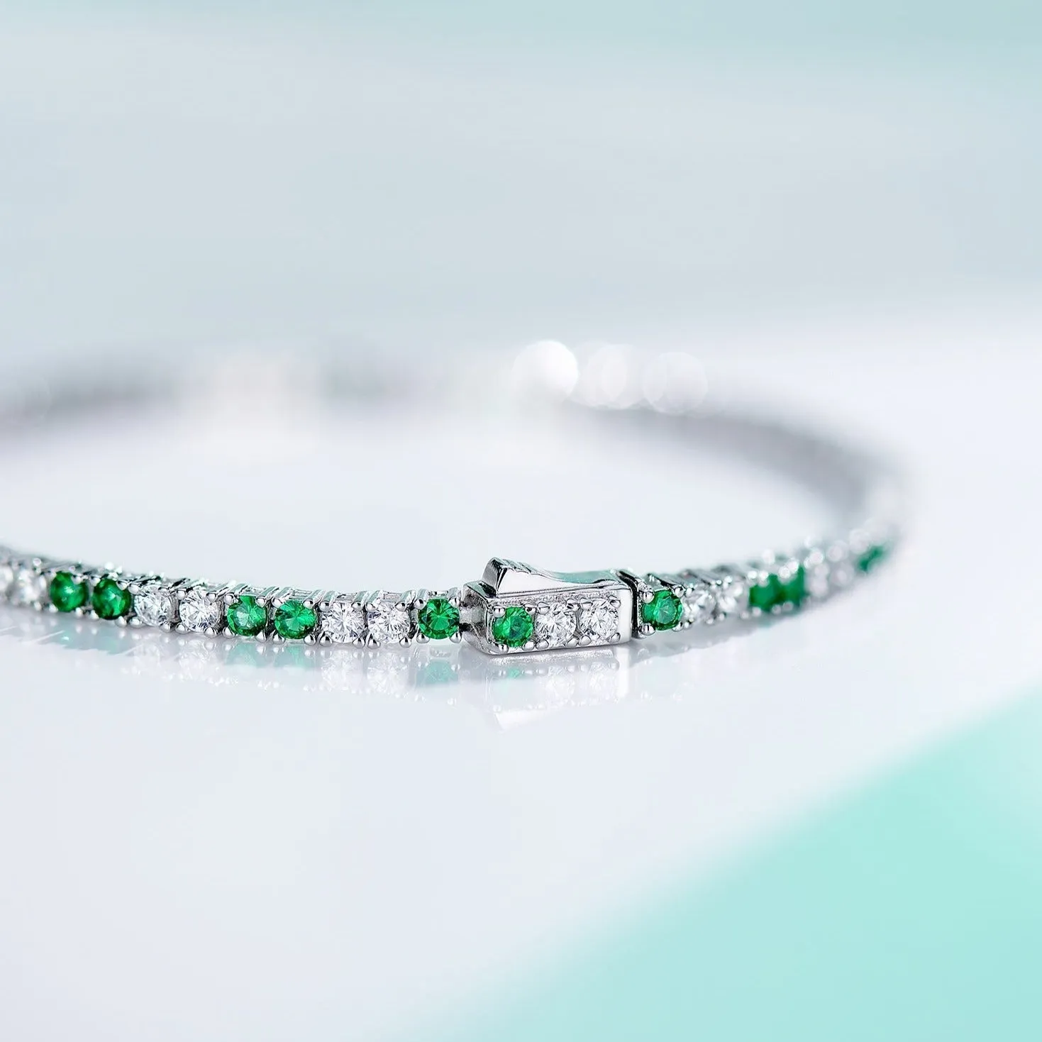 GREEN SPINEL MINI DIAMOND BRACELET