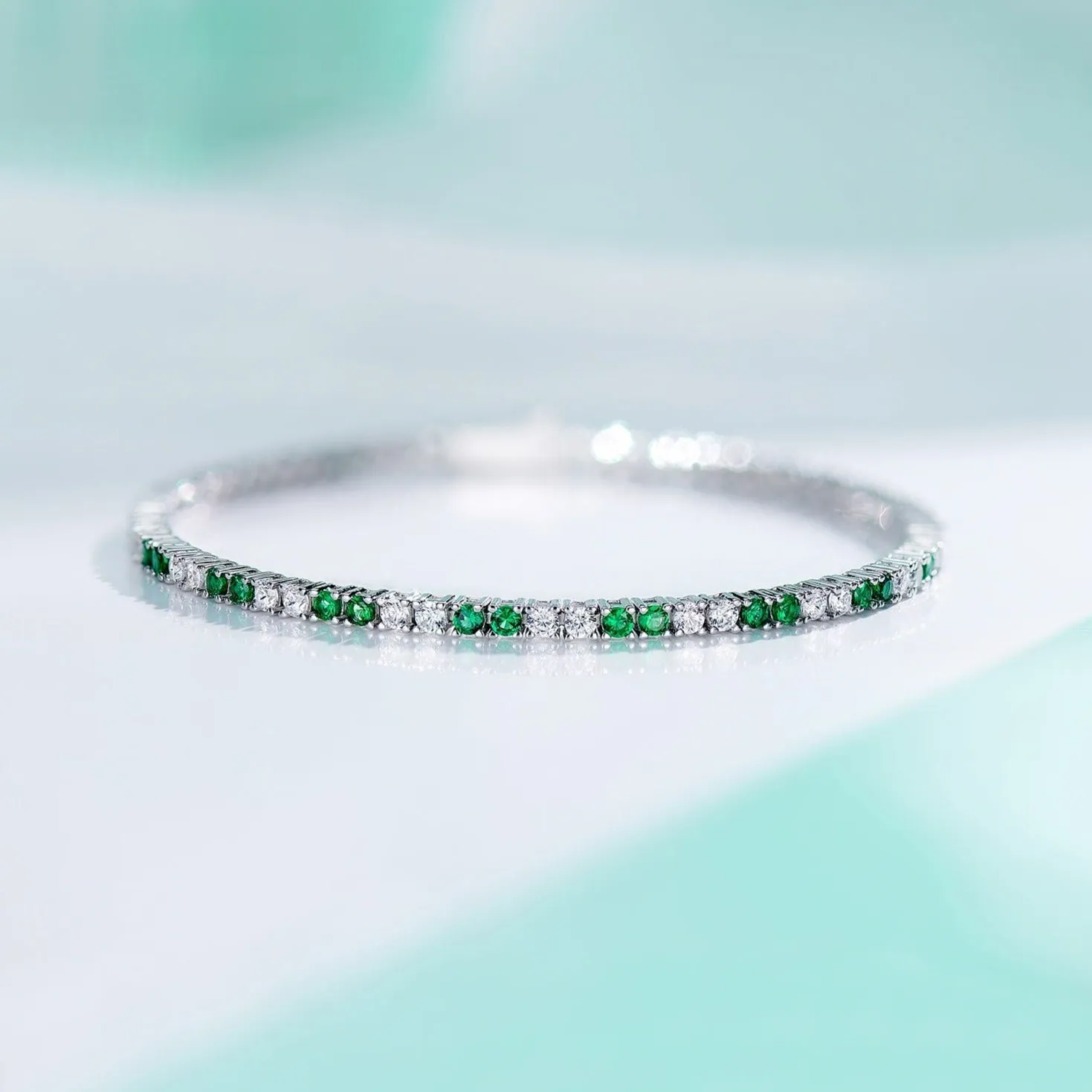 GREEN SPINEL MINI DIAMOND BRACELET