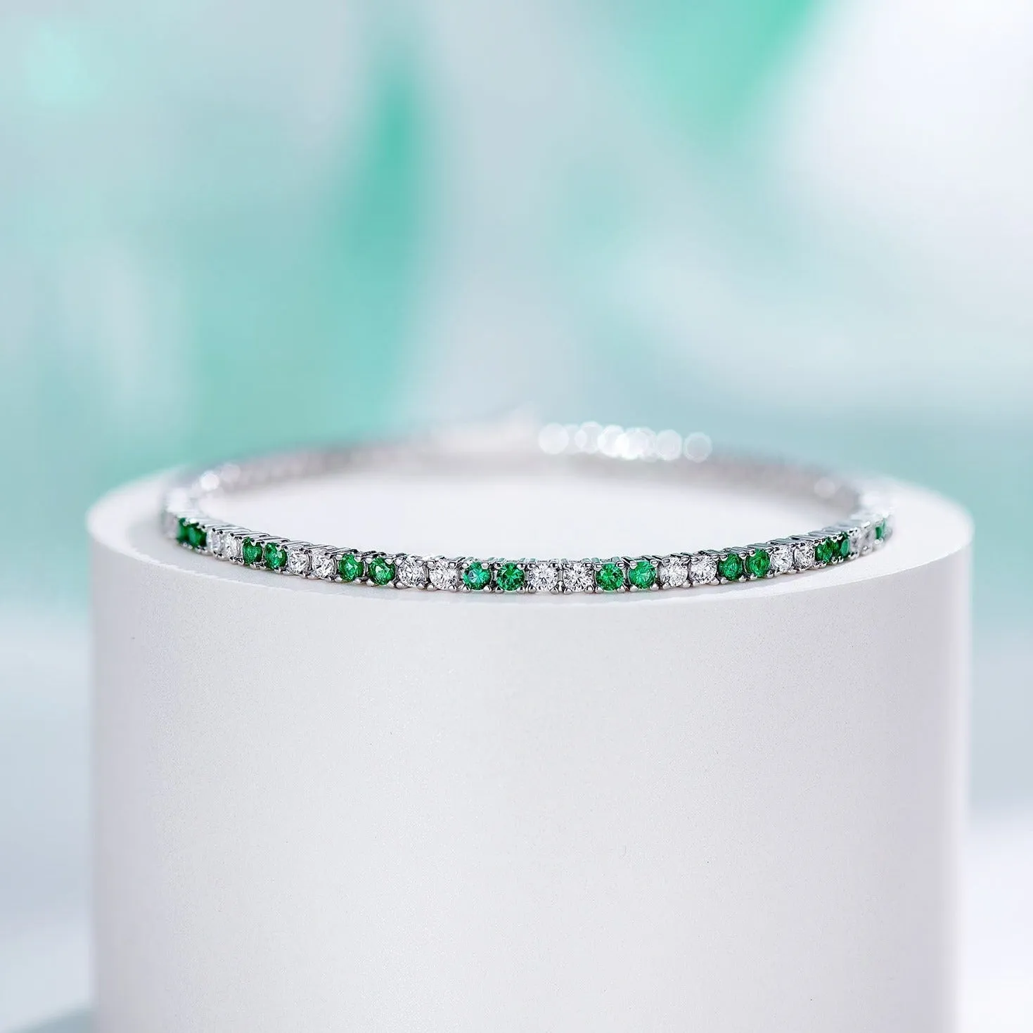 GREEN SPINEL MINI DIAMOND BRACELET