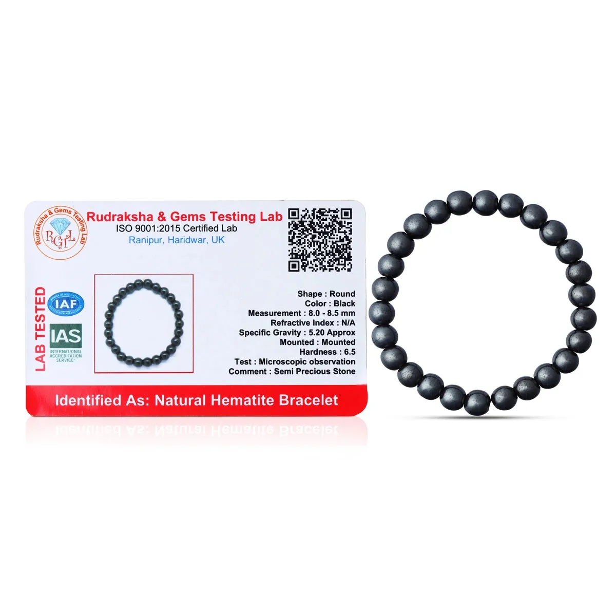 Hematite Bracelet - 2.5 Inches | Gemstone Bracelet/ Crystal Jewellery for Men & Women
