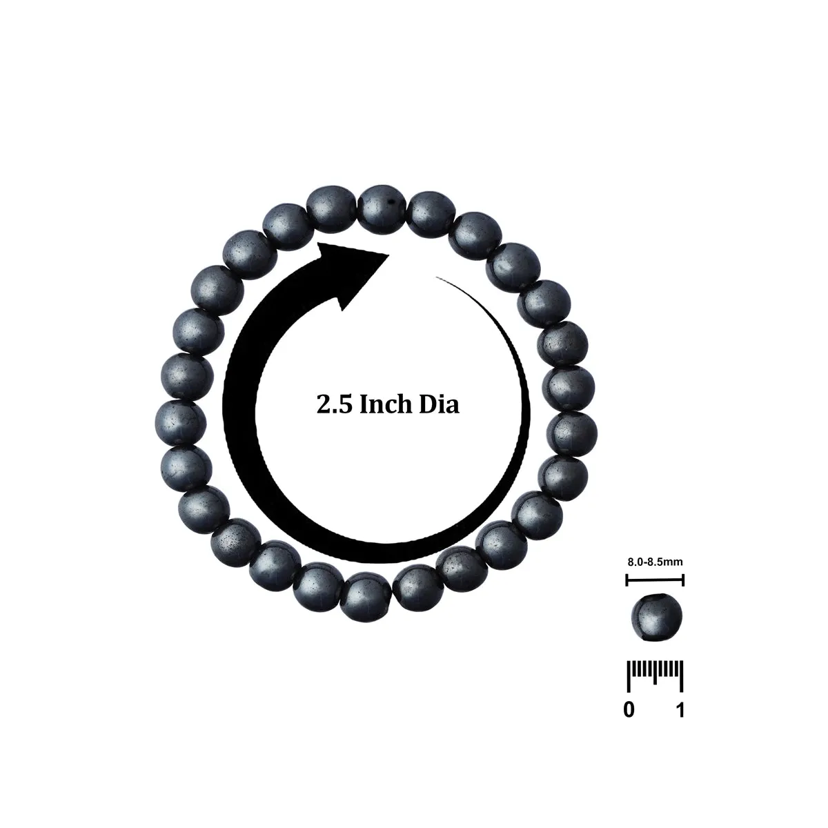 Hematite Bracelet - 2.5 Inches | Gemstone Bracelet/ Crystal Jewellery for Men & Women