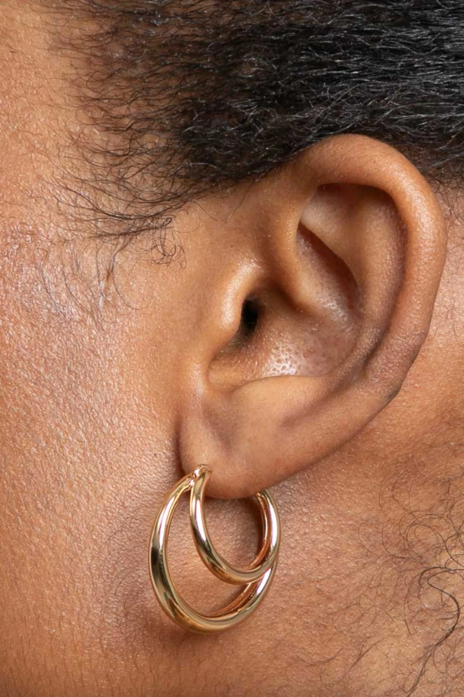 Illusion Dome Hoops In Gold