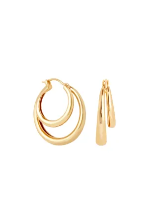 Illusion Dome Hoops In Gold