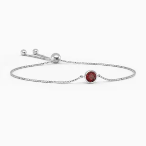 Irosk bezel Set Round Garnet Bracelet