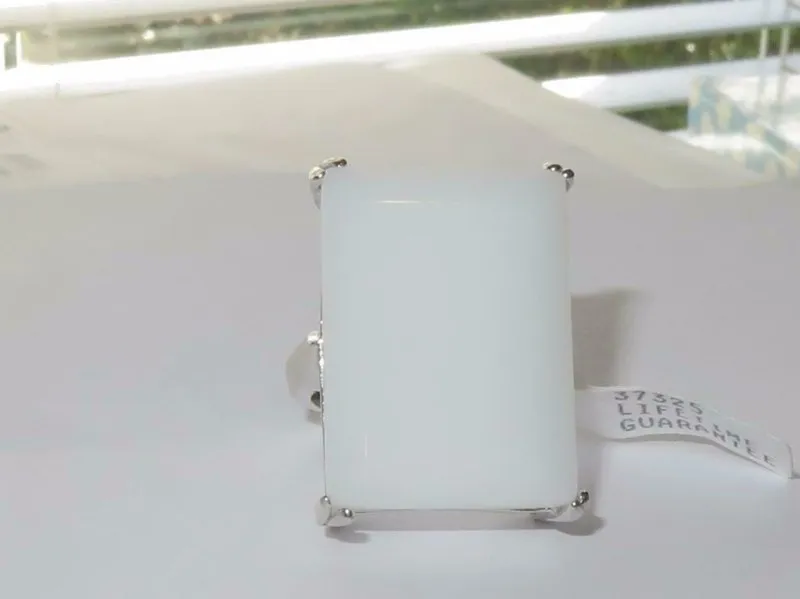 Jewellery Kingdom Ladies Cocktail Sterling Silver 20 Carat White Gemstone Ring