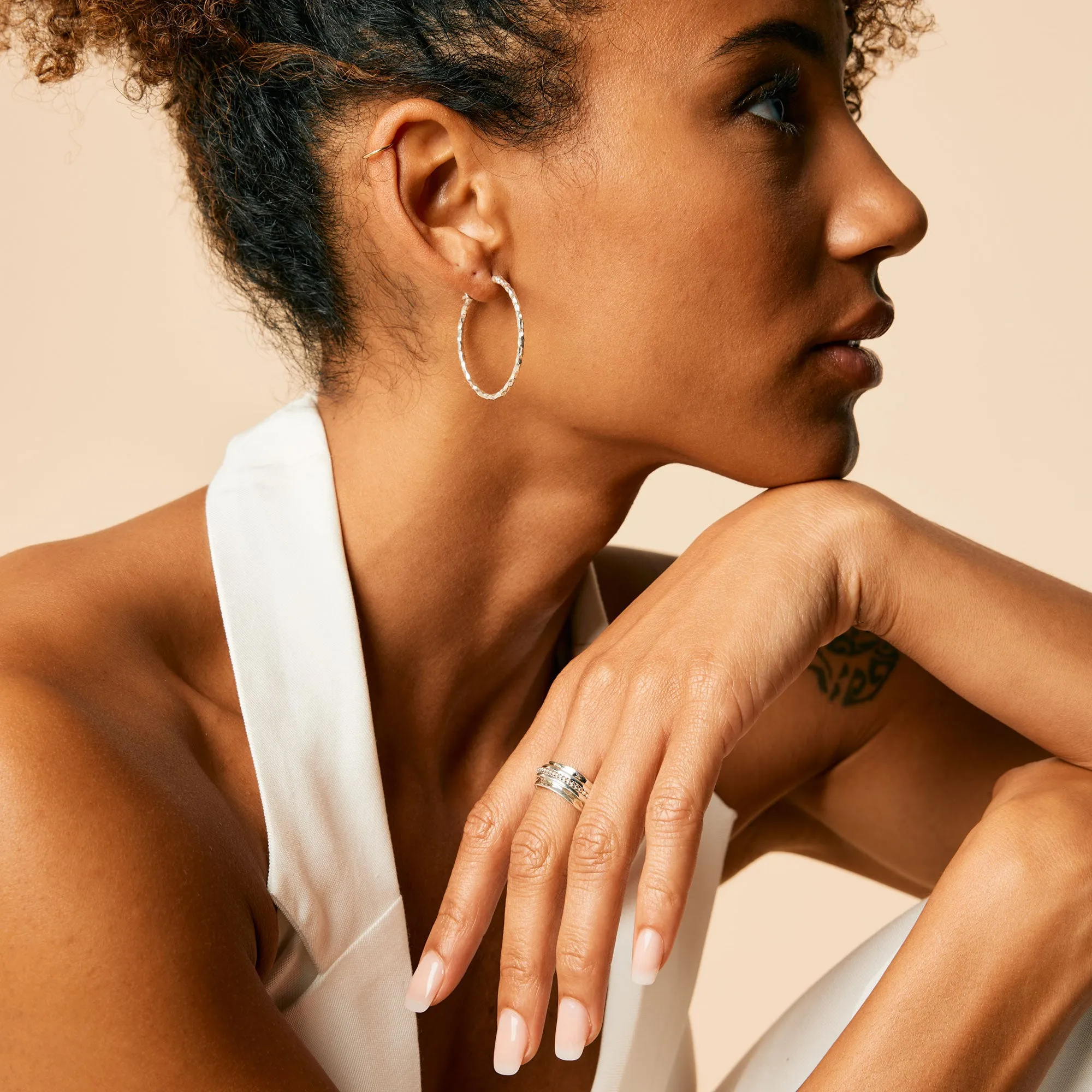 Jodhpur Hammered Hoop Earrings