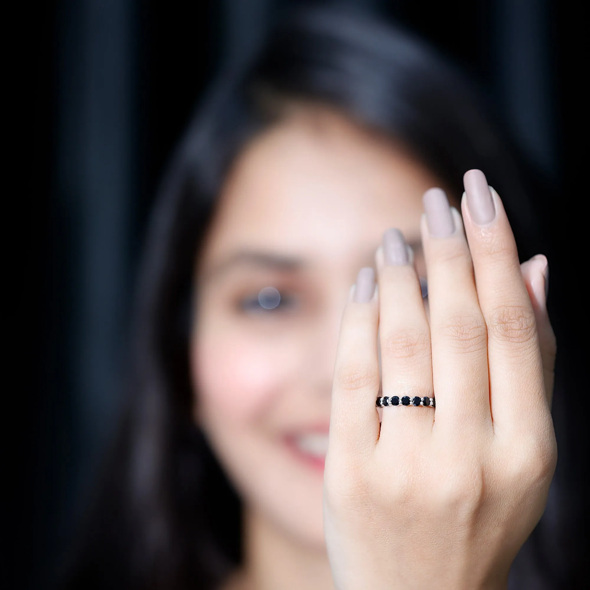 Lab Grown Black Diamond Classic Eternity Ring