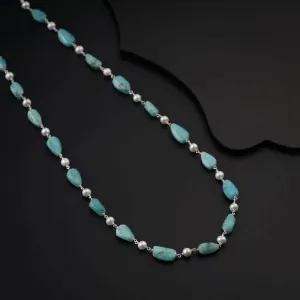 Larimar and Pearls Silver Necklace
