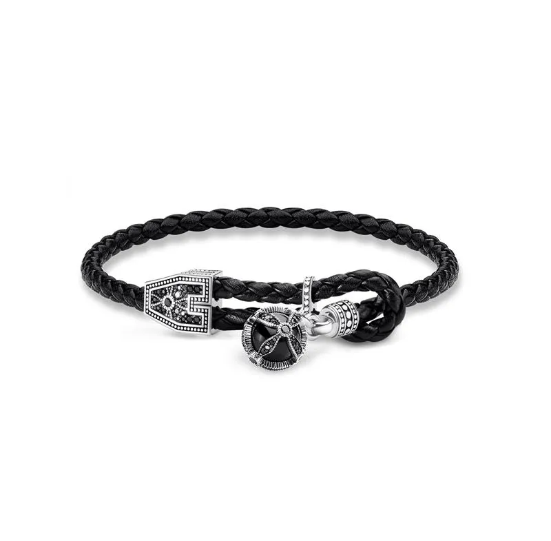 Leather Royalty Cross Onyx | Thomas Sabo
