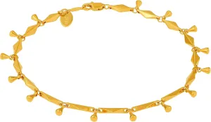 LIFETIME JEWELRY Womens Gold Anklet Teardrop Ankle Bracelet 24k Real Gold Plated
