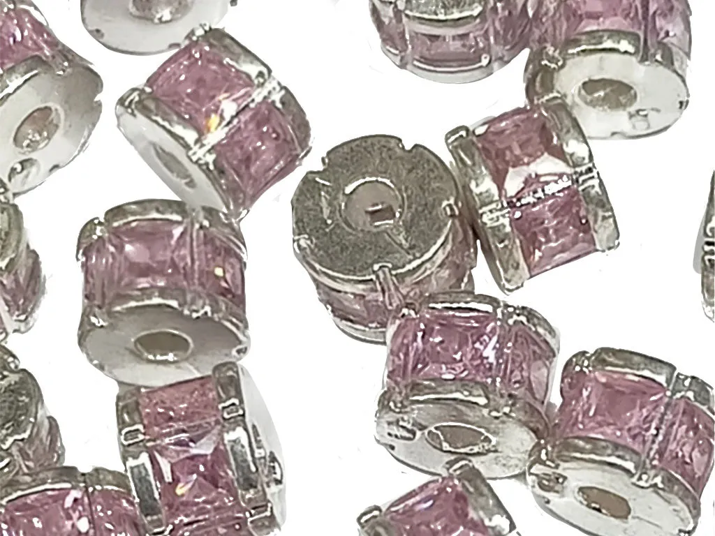Light Lavender & Silver AD Stone Ring Shaped Embellishments