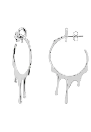 Magma Hoop Earrings Silver