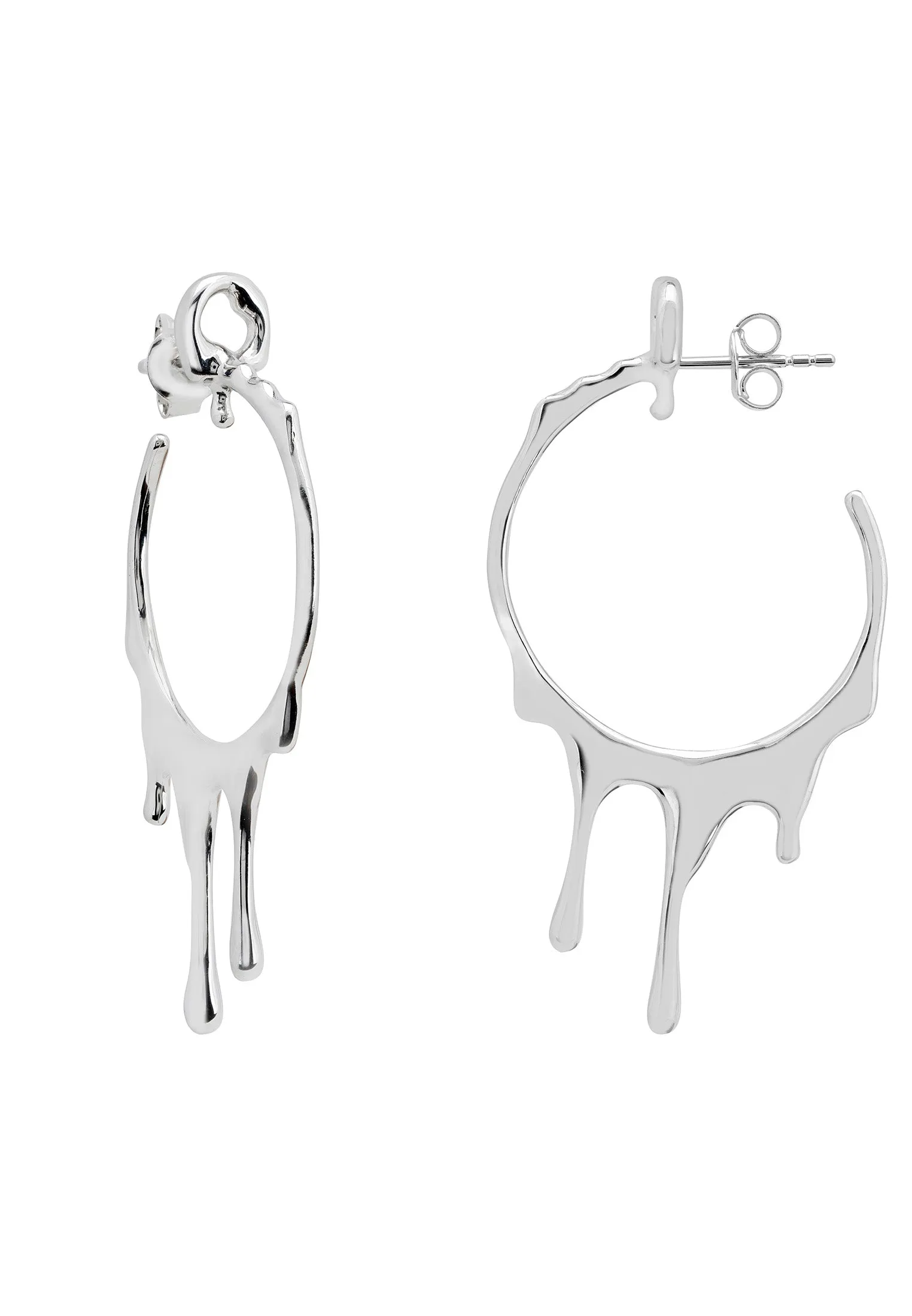 Magma Hoop Earrings Silver