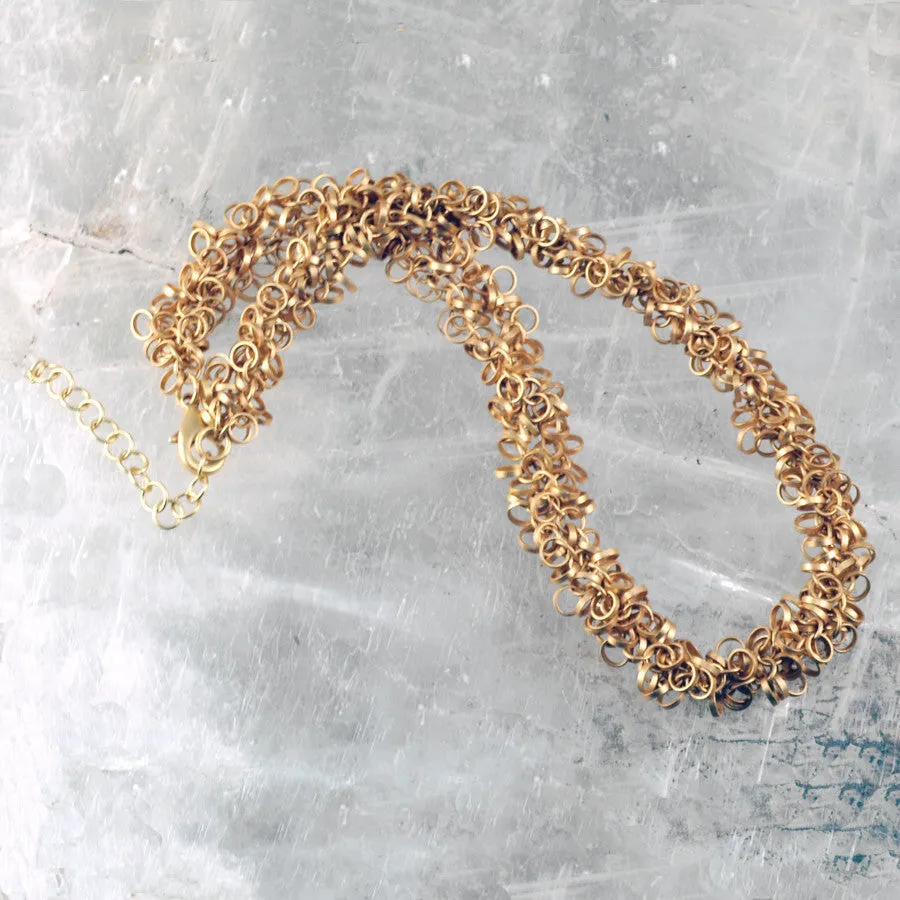 Matte Gold Textured Necklace