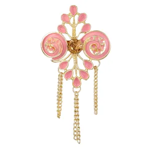 Meenakari Work Hanging Chains Brooch
