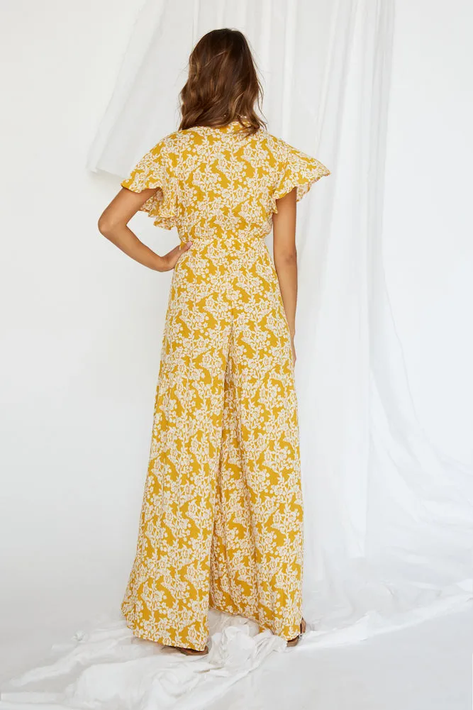 Night Blues Jumpsuit Mustard