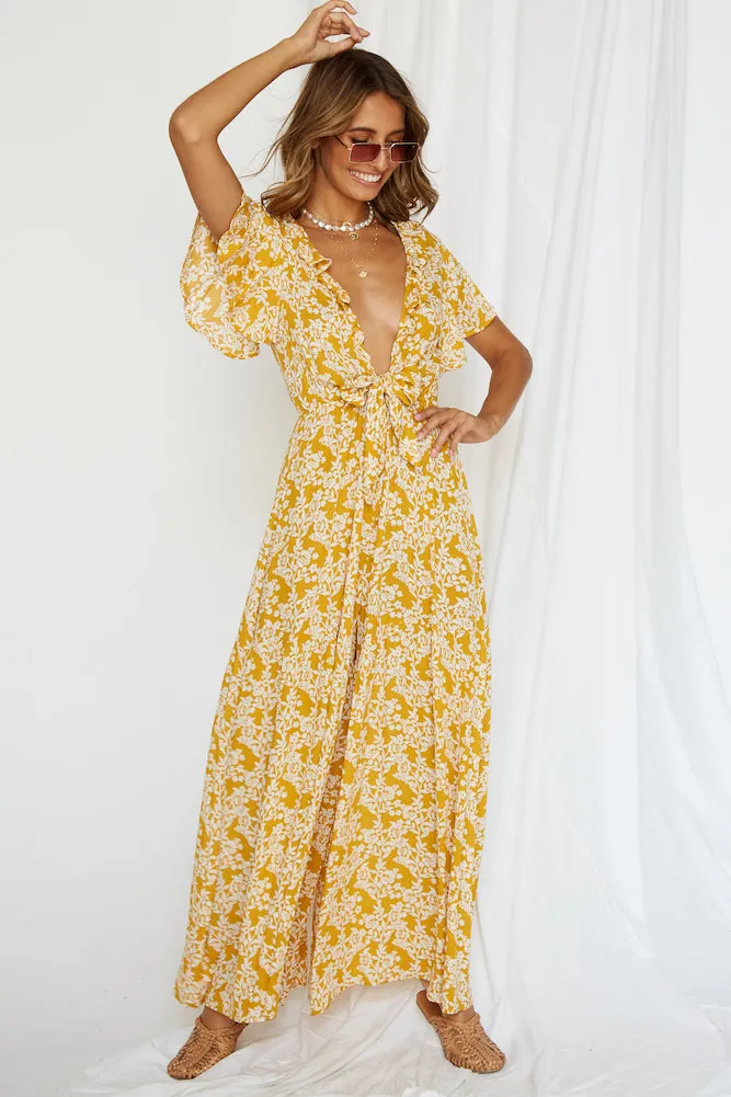 Night Blues Jumpsuit Mustard