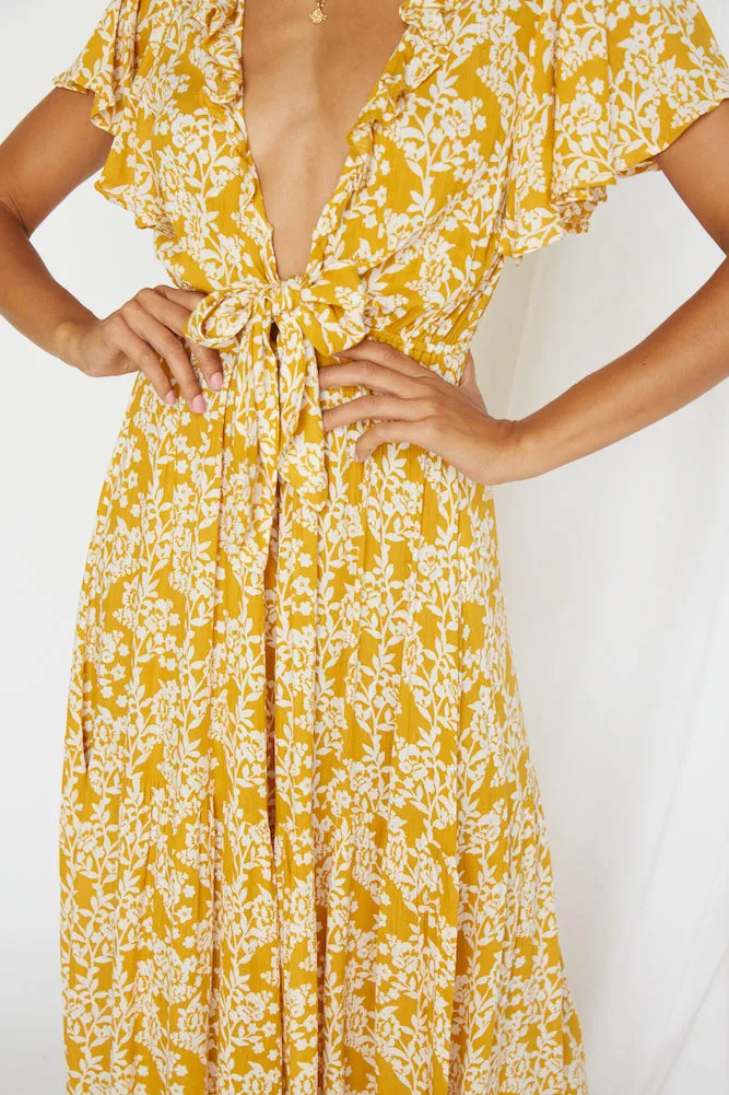 Night Blues Jumpsuit Mustard