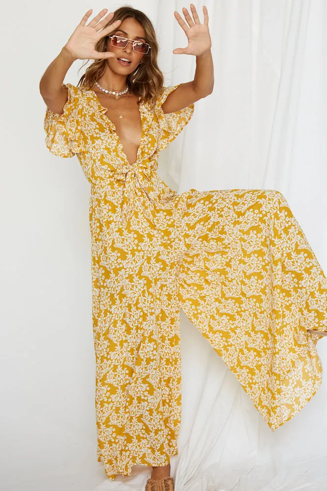 Night Blues Jumpsuit Mustard