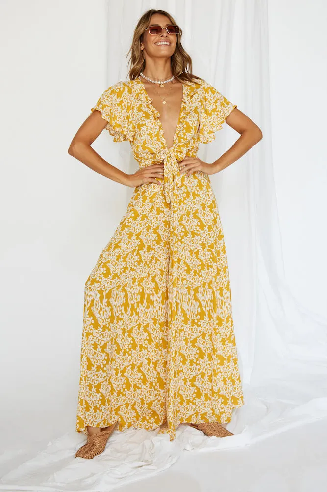 Night Blues Jumpsuit Mustard