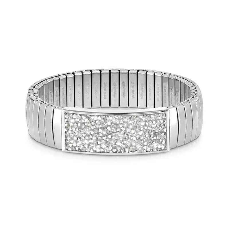 Nomination Extension Stretch Bracelet, Silver Rock Crystal, Stainless Steel