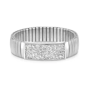 Nomination Extension Stretch Bracelet, Silver Rock Crystal, Stainless Steel