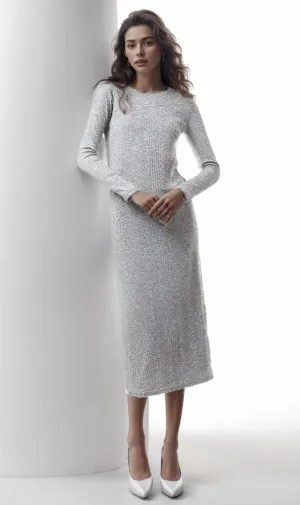 O172732 Heather Dark Grey Fashionable Slip On Dress