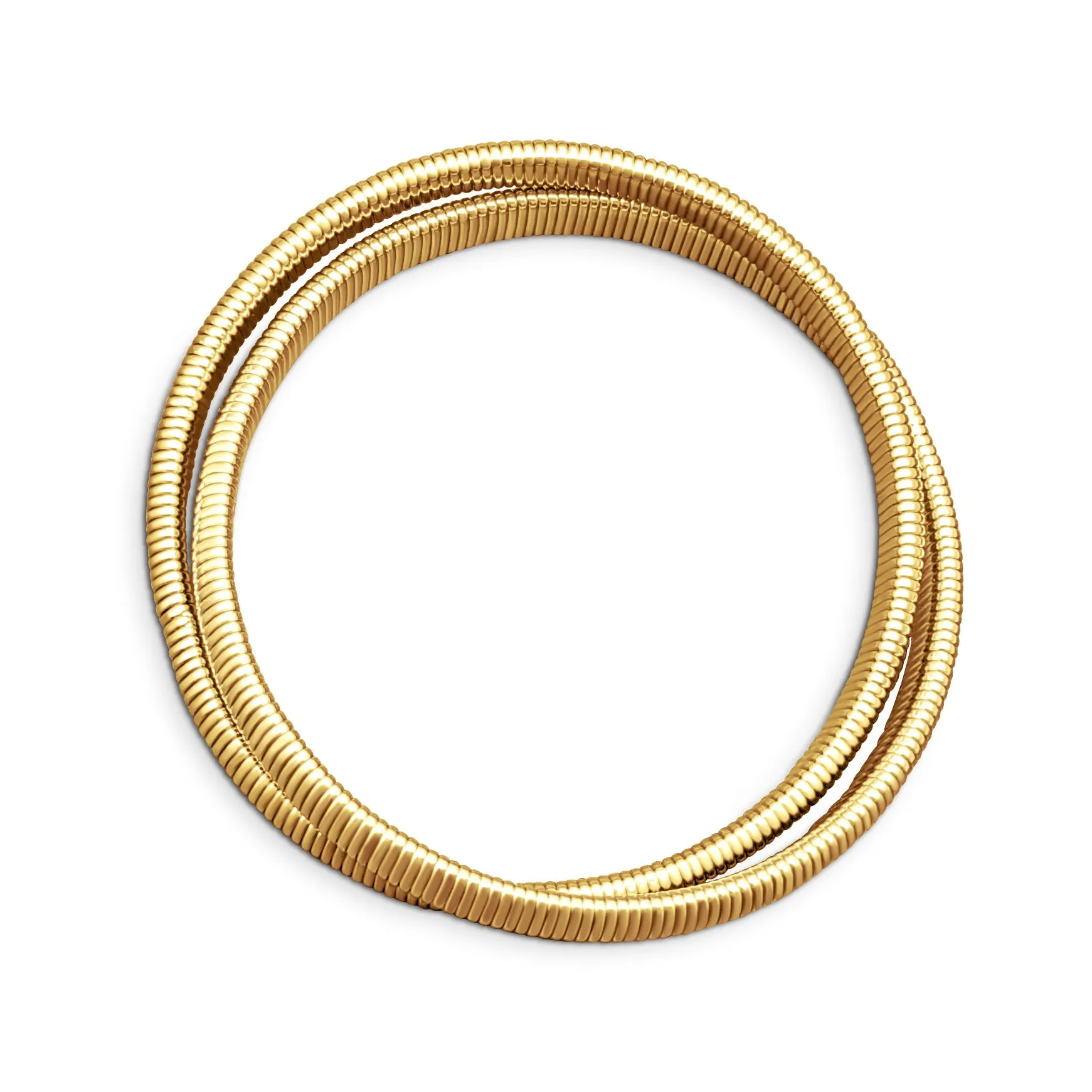 Omega Snake Cobra Wide Bangle Bracelet Set, Two Tone Twisted Bands, Gold Black Gunmetal