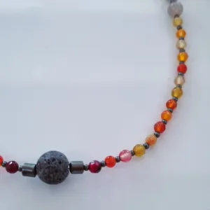 Orange stones necklace vol3