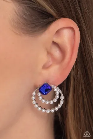 Paparazzi Earring ~ Double Standard - Blue