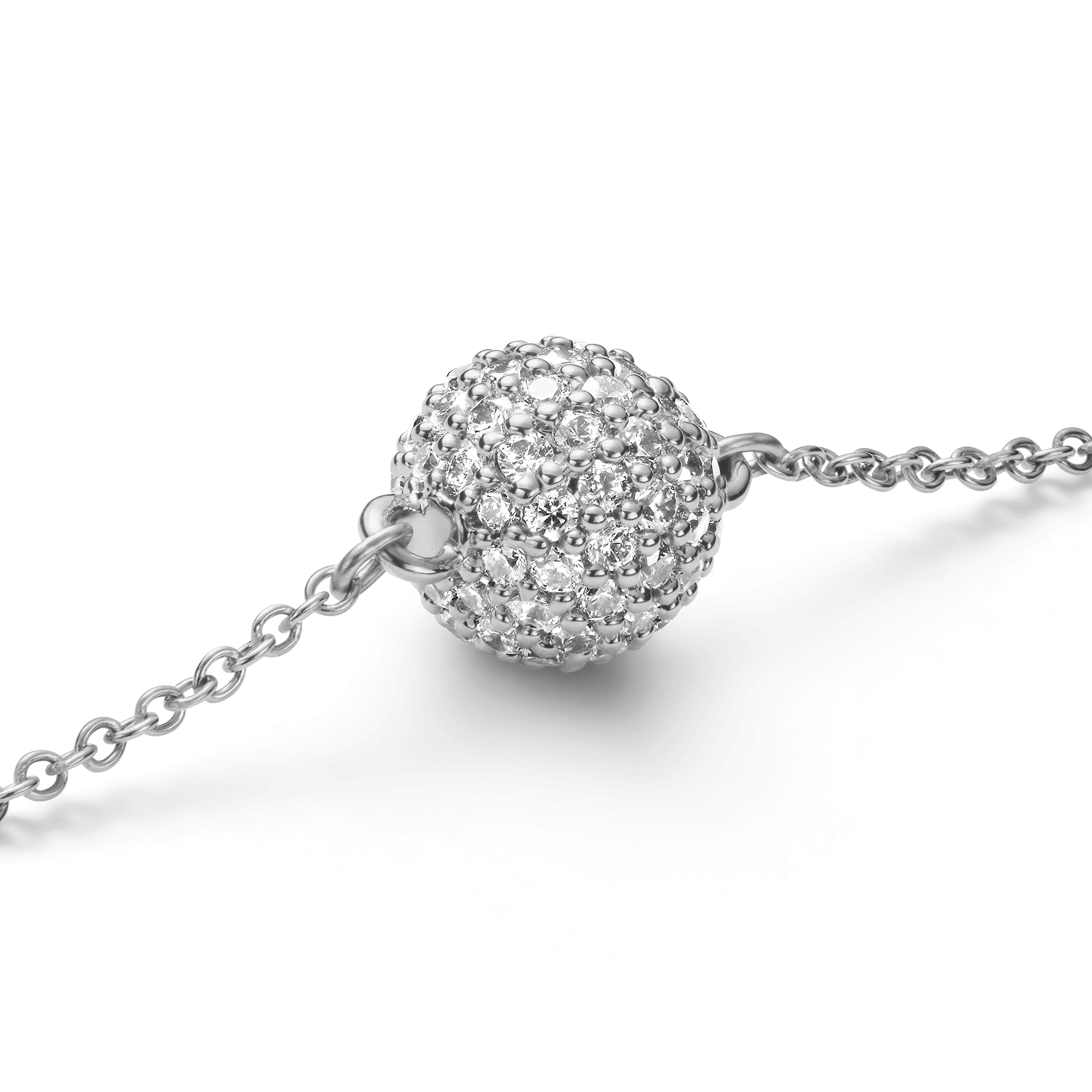 Pavé Crystal Pendant Bracelet Silver