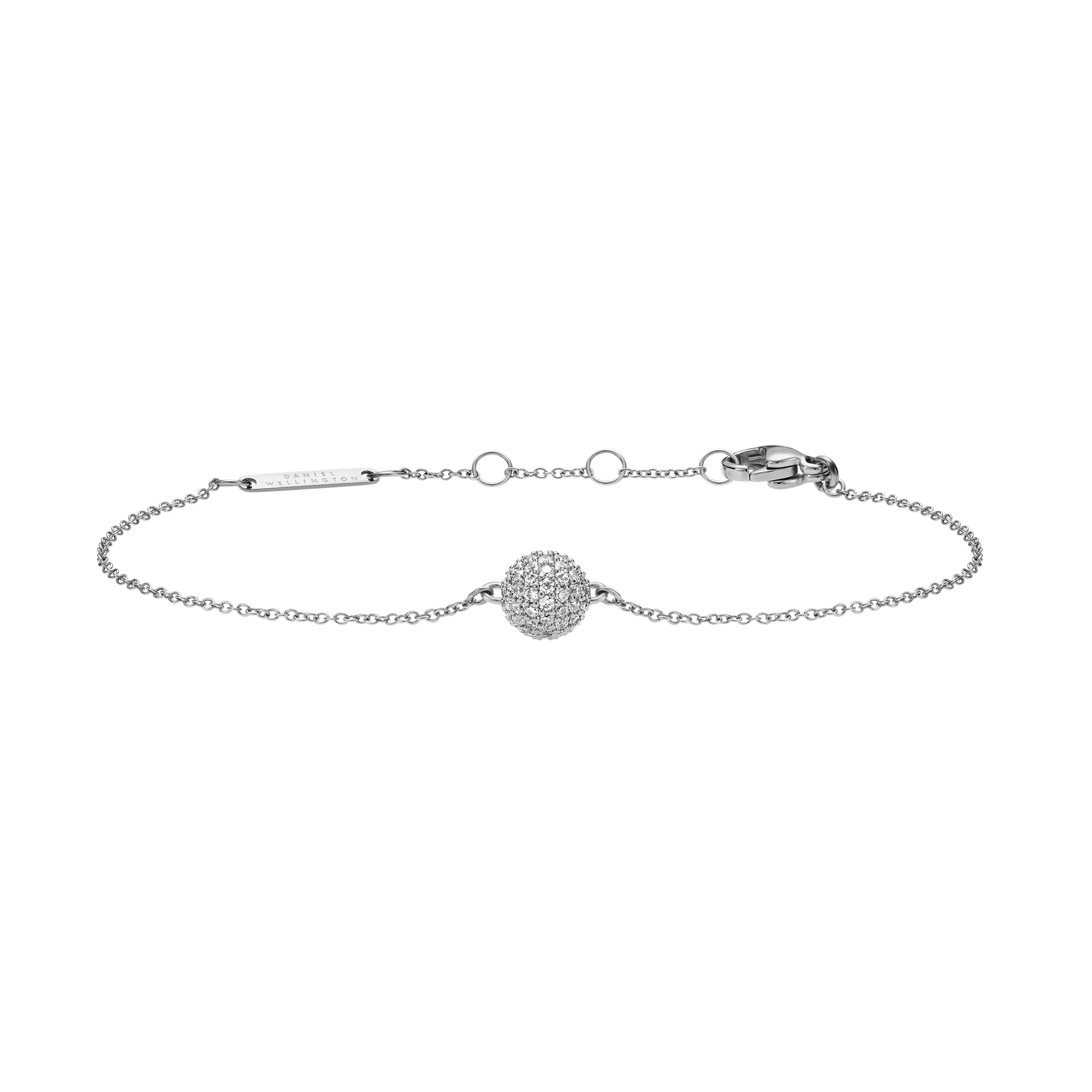 Pavé Crystal Pendant Bracelet Silver