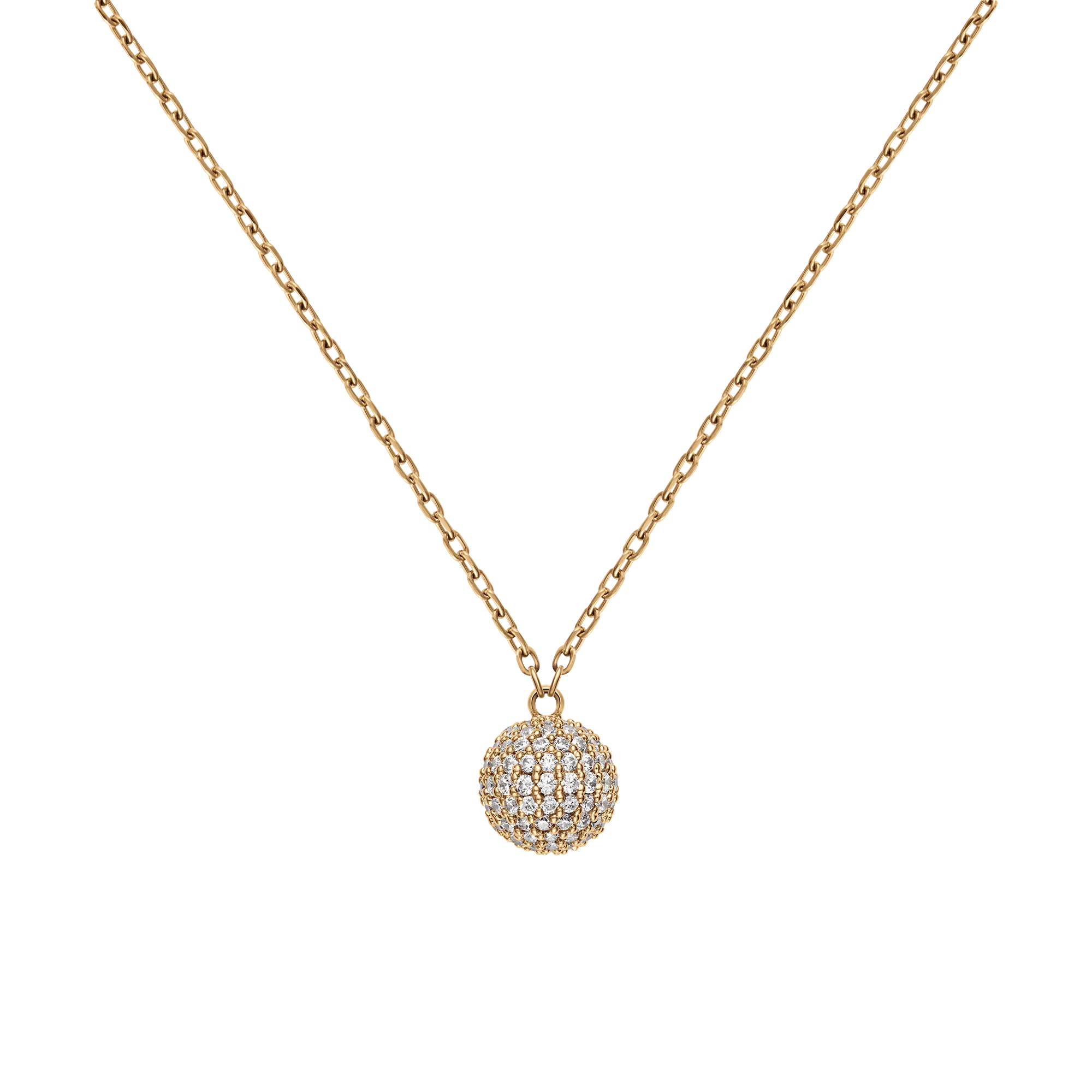 Pavé Crystal Pendant Necklace Gold