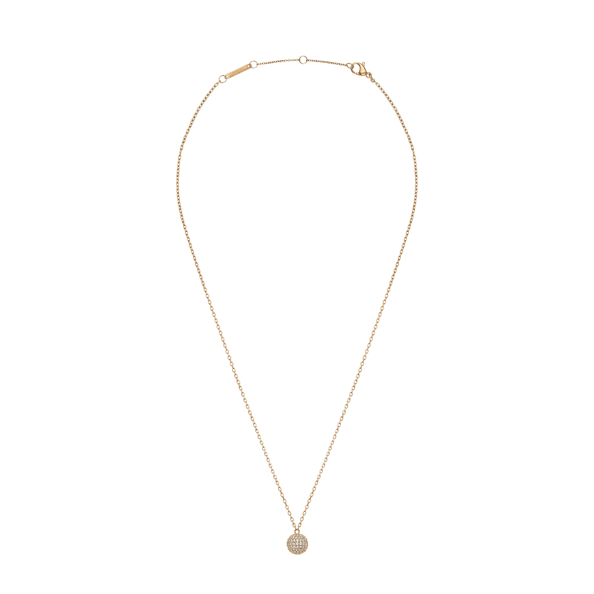Pavé Crystal Pendant Necklace Gold