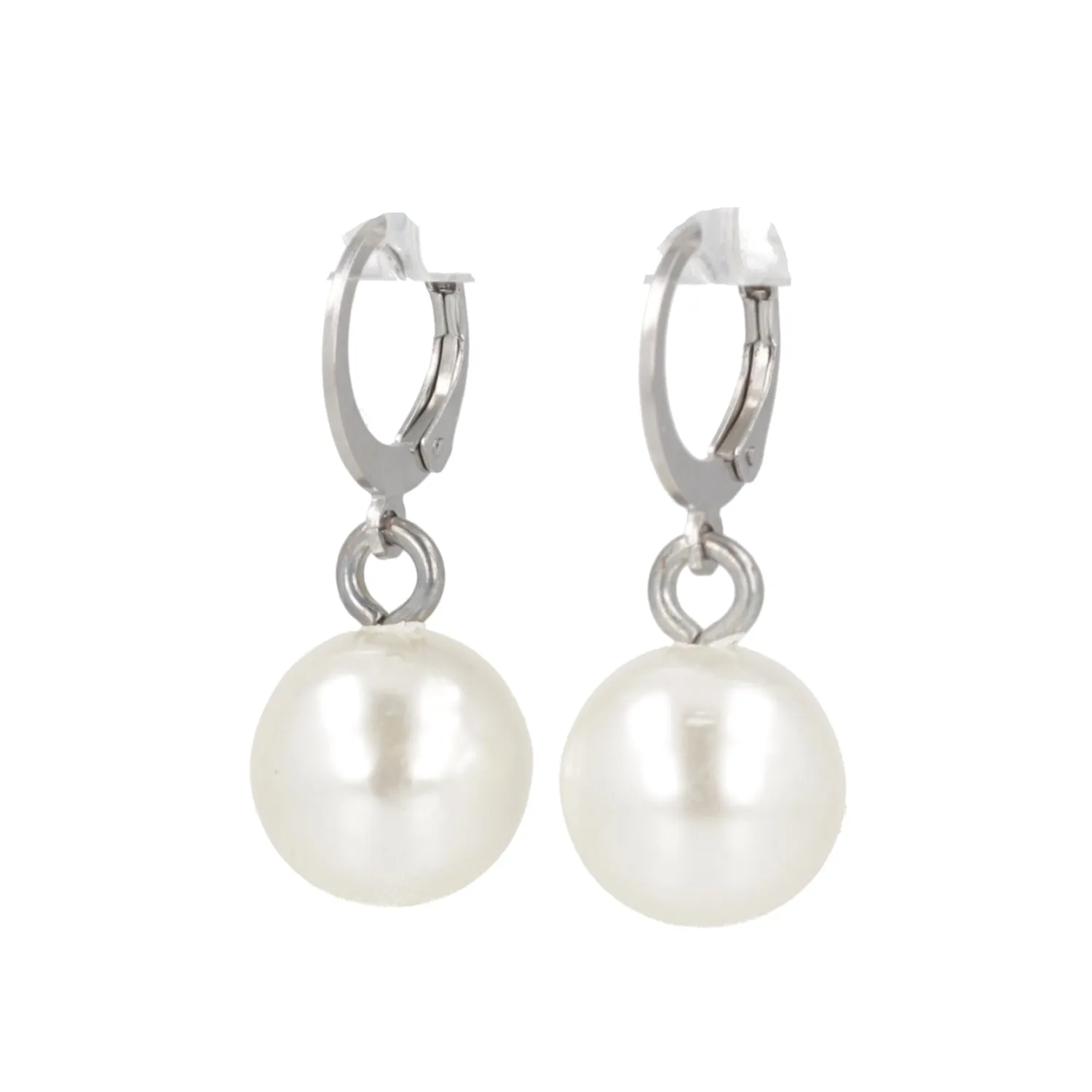Pearl Huggie Hoops