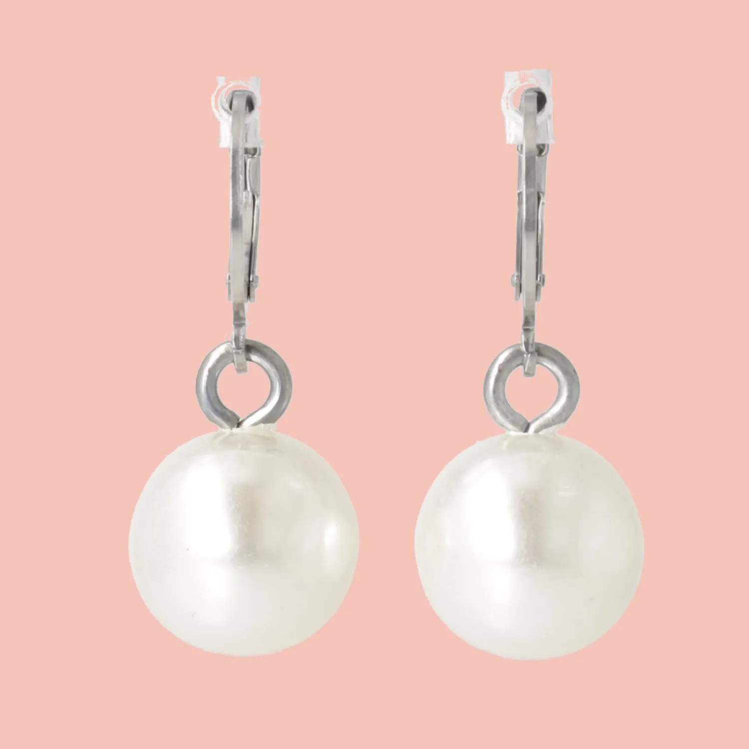 Pearl Huggie Hoops