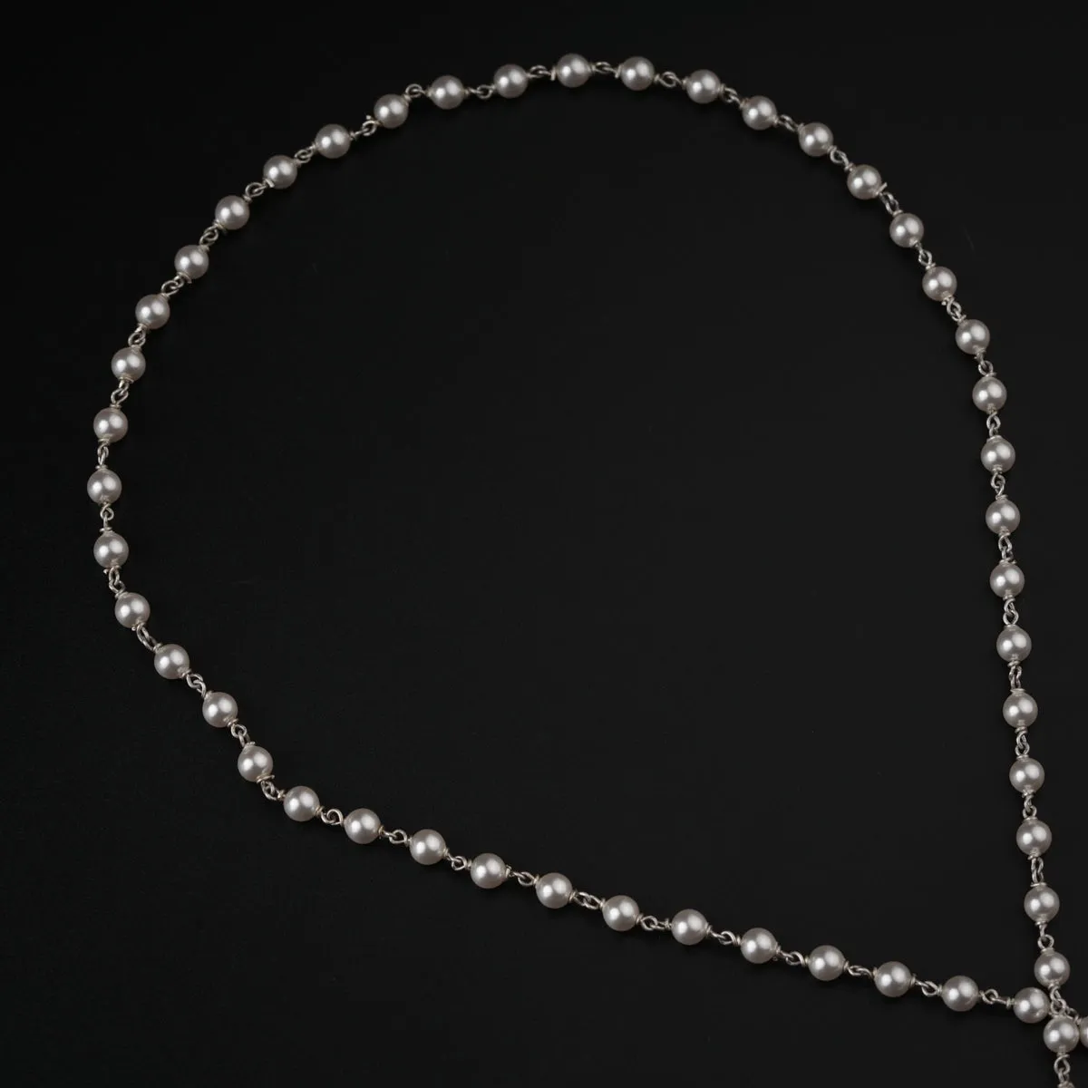 Pearls Silver Waist Chain
