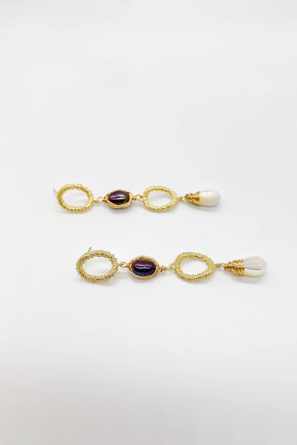 Priscille Gold Pearl Drop Earrings