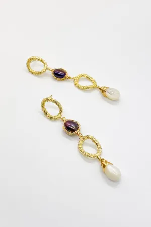 Priscille Gold Pearl Drop Earrings