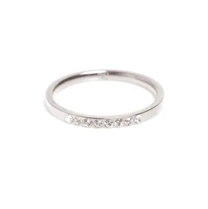 Pure Steel Ring with Crystals - Steel