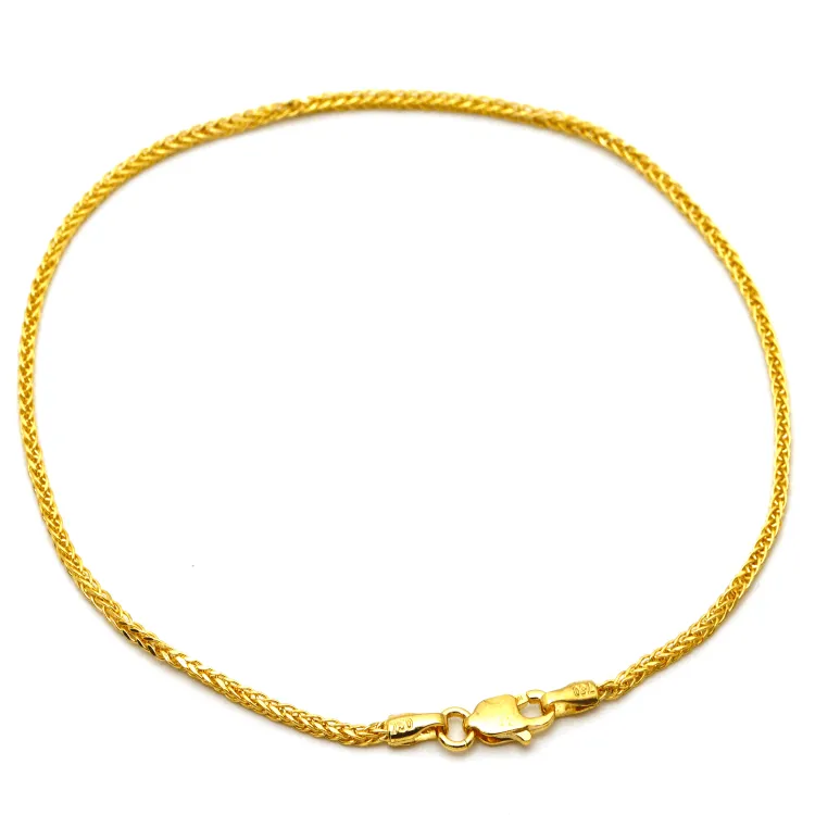Real Gold Wide Wheat Anklet HSPRTDK 4170 (30 C.M) A1324