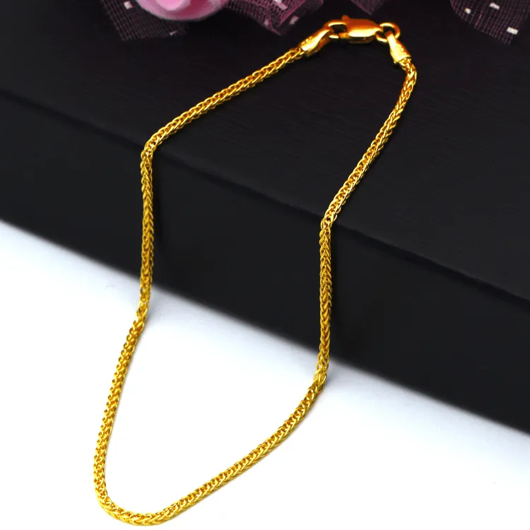 Real Gold Wide Wheat Anklet HSPRTDK 4170 (30 C.M) A1324