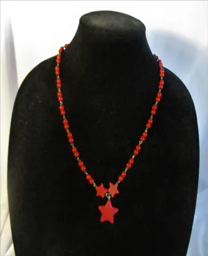 Red Howlite Star Necklace