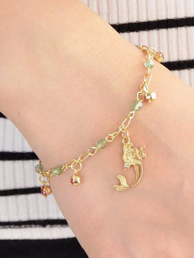 Rhinestone Mermaid Charm Bracelets & Bangles Women