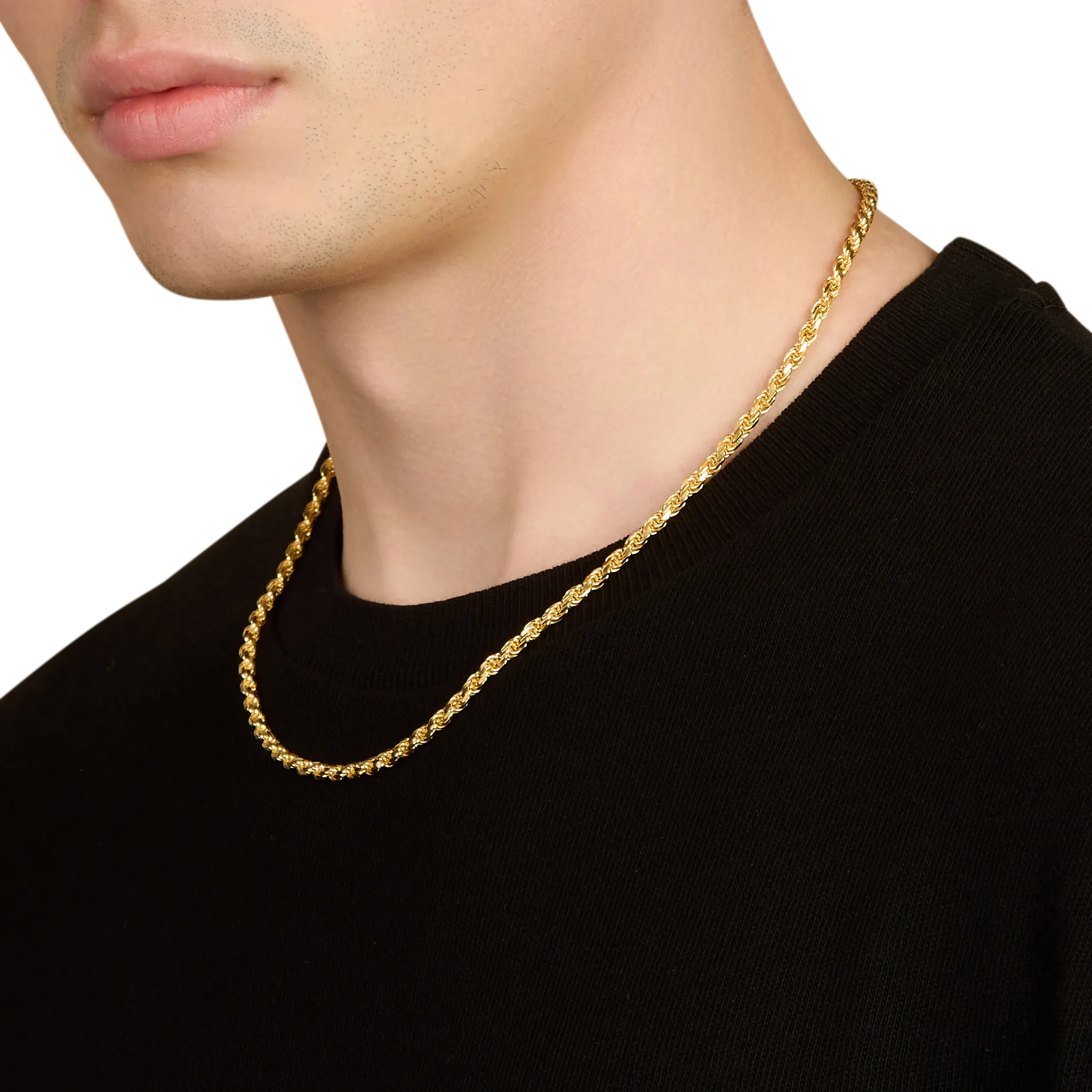 Rope Chain, Gold/Stainless Steel (3.5mm)